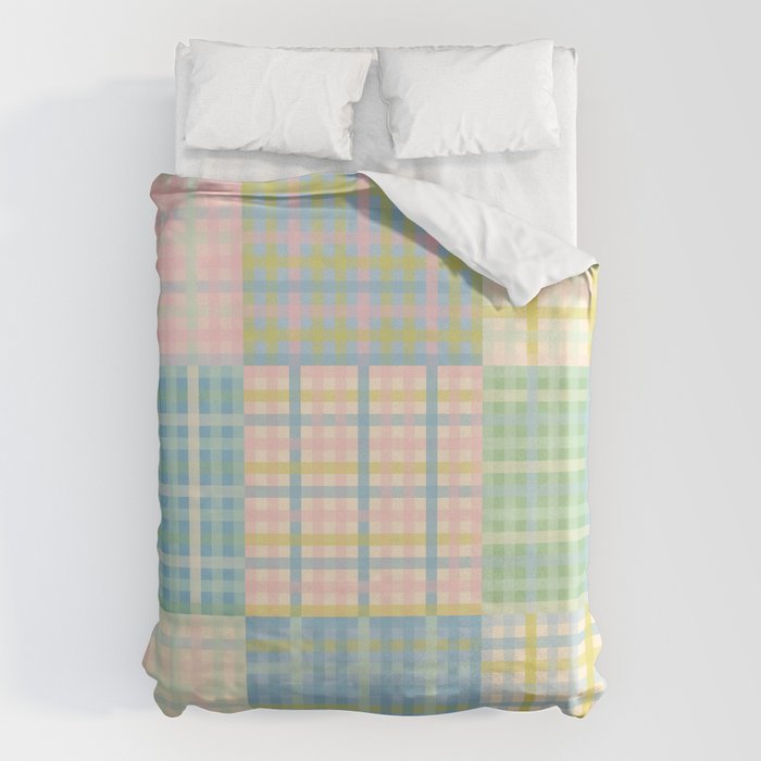 Gingham Patchwork Pastel Checkered Pattern Duvet Cover Gallery Image 6