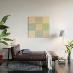 Gingham Patchwork Pastel Checkered Pattern Wood Wall Art Gallery Image 2