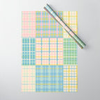 Gingham Patchwork Pastel Checkered Pattern Wrapping Paper Gallery Image 1