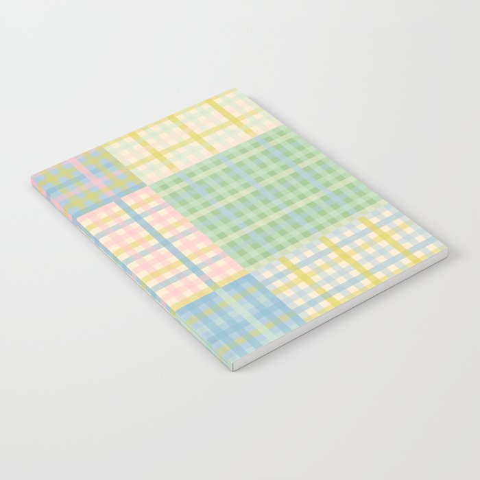 Gingham Patchwork Pastel Checkered Pattern Notebook Gallery Image 2