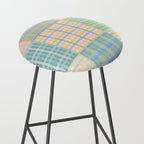 Gingham Patchwork Pastel Checkered Pattern Stool Gallery Image 2