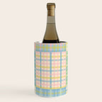 Gingham Patchwork Pastel Checkered Pattern Wine Chiller Gallery Image 1