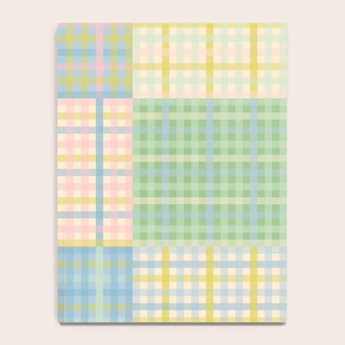 Gingham Patchwork Pastel Checkered Pattern Notebook Gallery Image 4