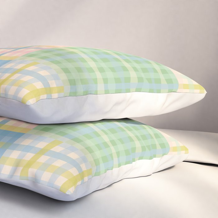 Gingham Patchwork Pastel Checkered Pattern Pillow Sham Gallery Image 3
