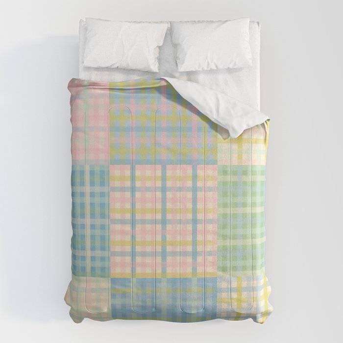 Gingham Patchwork Pastel Checkered Pattern Comforter Gallery Image 6