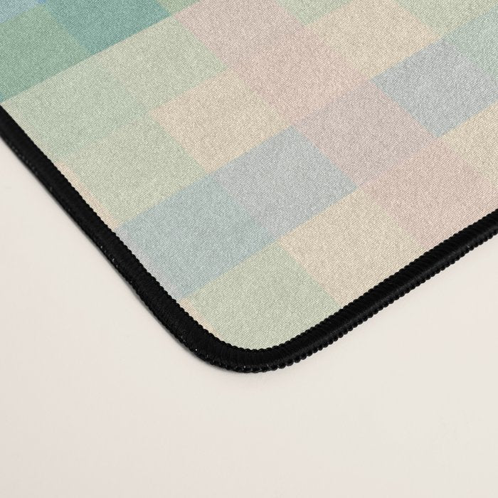 Gingham Patchwork Pastel Checkered Pattern Desk Mat Gallery Image 4