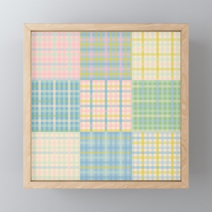 Gingham Patchwork Pastel Checkered Pattern Mini Art Print Gallery Image 1