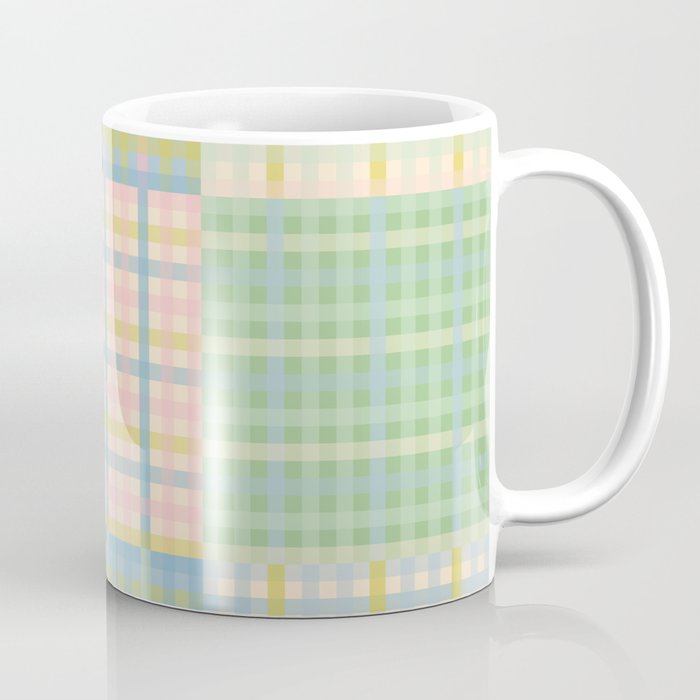 Gingham Patchwork Pastel Checkered Pattern Coffee Mug Gallery Image 1