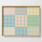 Gingham Patchwork Pastel Checkered Pattern Serving Tray Gallery Image 1
