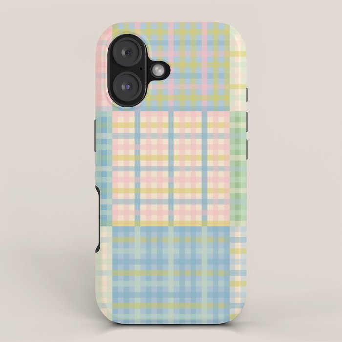Gingham Patchwork Pastel Checkered Pattern iPhone Case Gallery Image 1