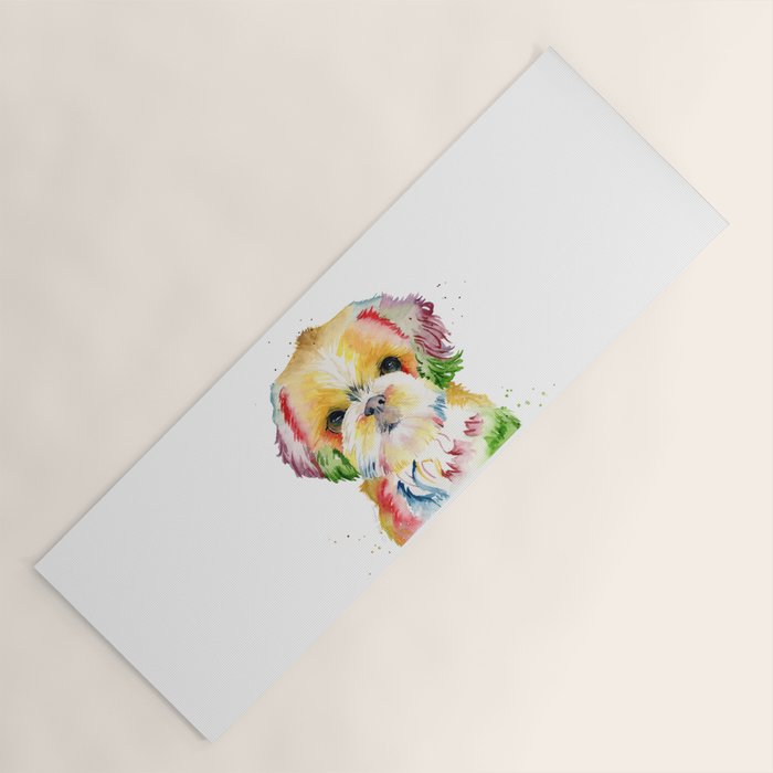 Shih Tzu Watercolor  Yoga Mat Gallery Image 1