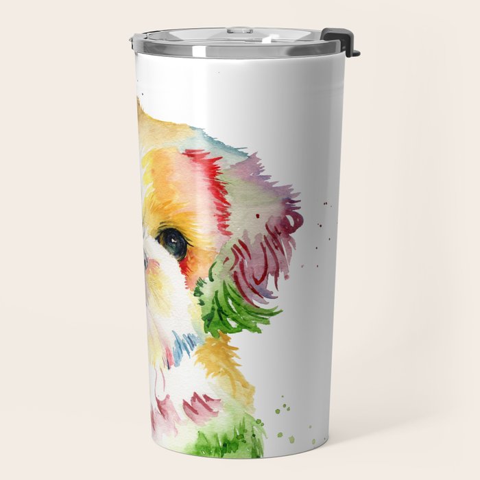 Shih Tzu Watercolor  Travel Mug Gallery Image 2