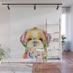 Shih Tzu Watercolor  Wall Mural Gallery Image 1