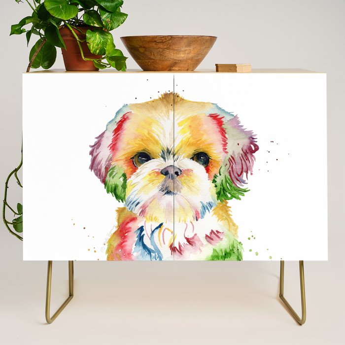 Shih Tzu Watercolor  Credenza Gallery Image 1