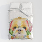 Shih Tzu Watercolor  Duvet Cover Gallery Image 6