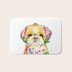 Shih Tzu Watercolor  Bath Mat Gallery Image 1