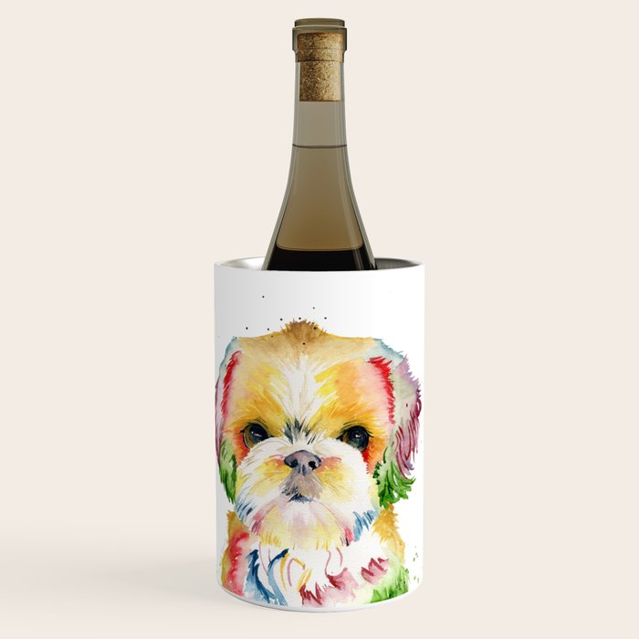 Shih Tzu Watercolor  Wine Chiller Gallery Image 1
