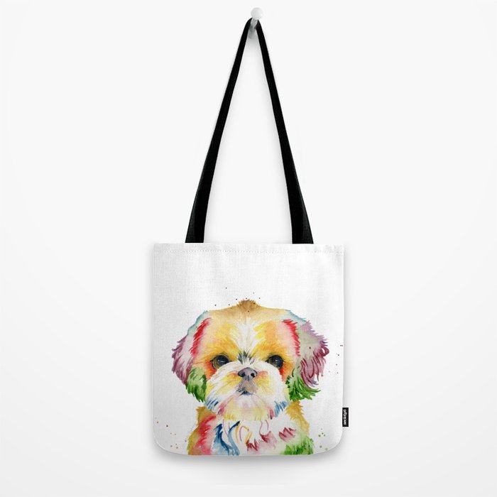 Shih Tzu Watercolor  Tote Bag Gallery Image 2