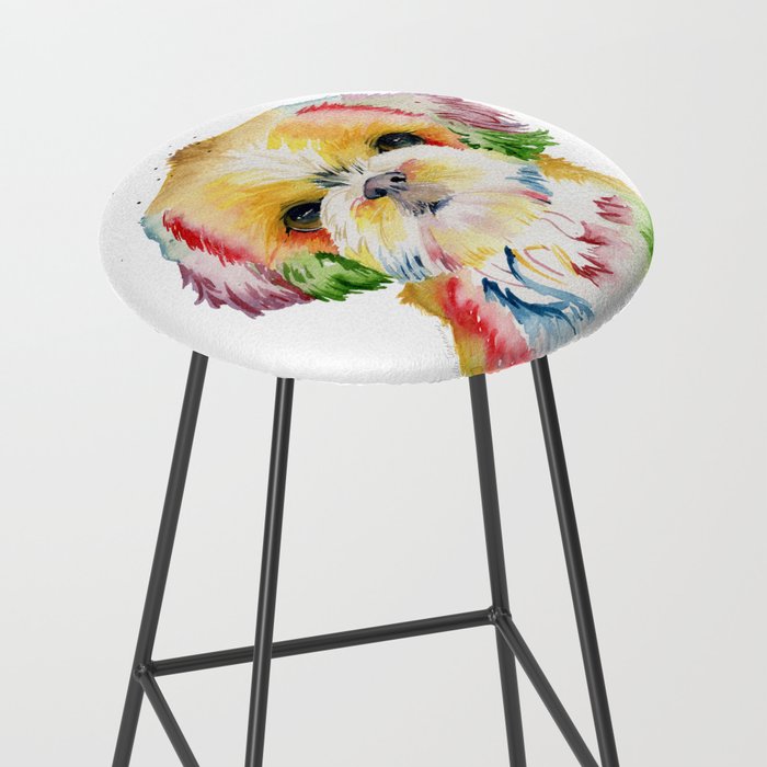 Shih Tzu Watercolor  Stool Gallery Image 2