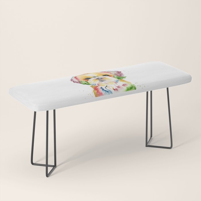 Shih Tzu Watercolor  Bench Gallery Image 1