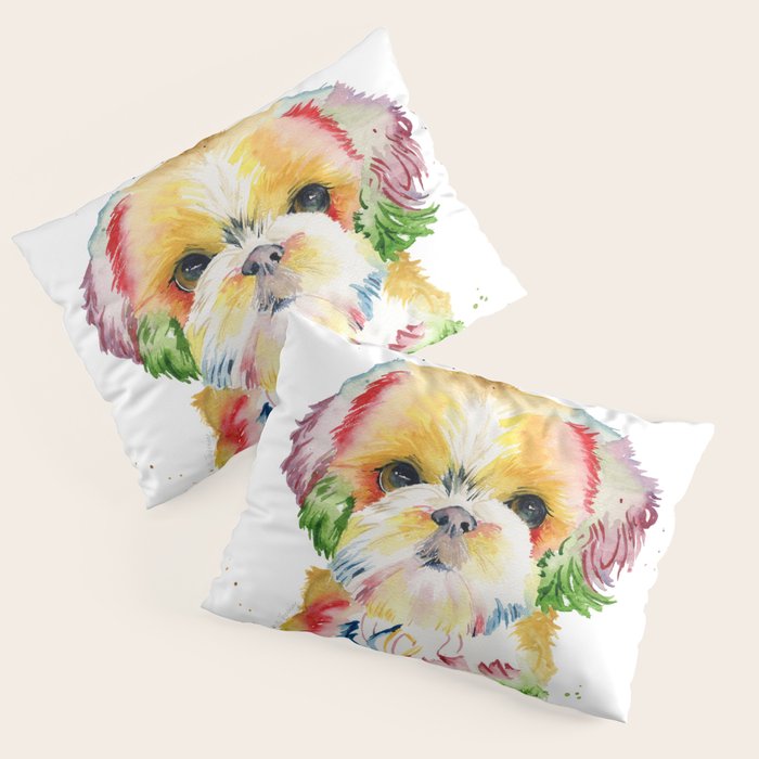 Shih Tzu Watercolor  Pillow Sham Gallery Image 3