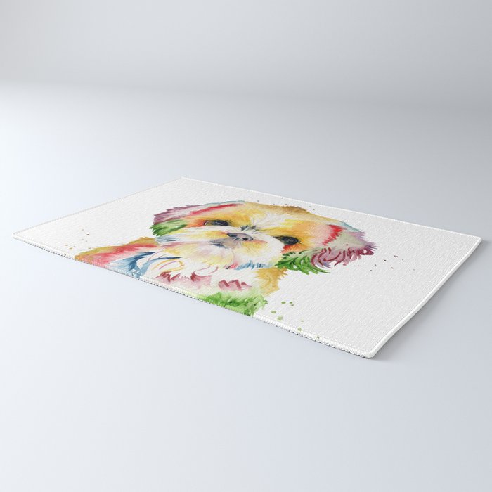 Shih Tzu Watercolor  Rug Gallery Image 3