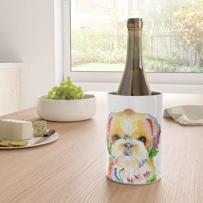 Shih Tzu Watercolor  Wine Chiller Gallery Image 4