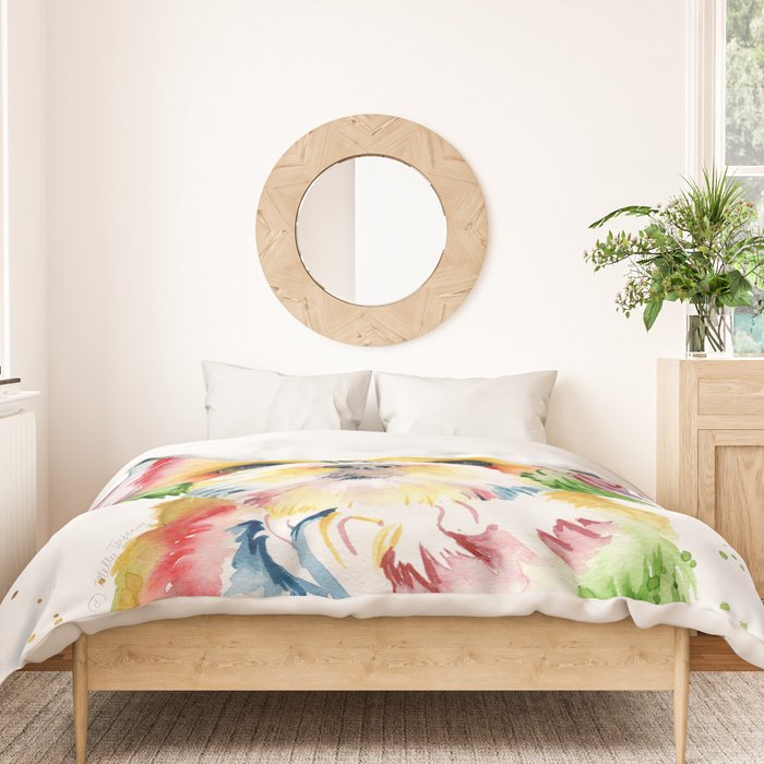 Shih Tzu Watercolor  Duvet Cover Gallery Image 3