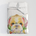 Shih Tzu Watercolor  Comforter Gallery Image 6