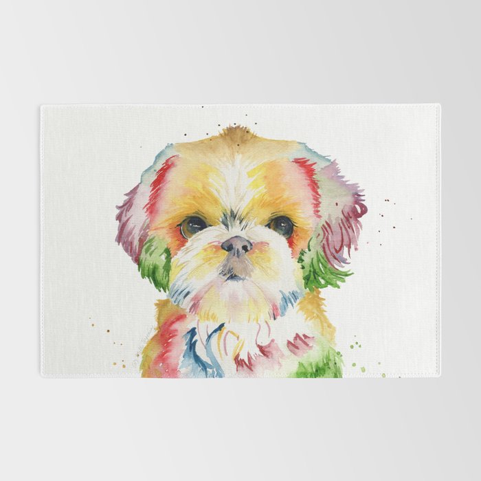Shih Tzu Watercolor  Rug Gallery Image 2