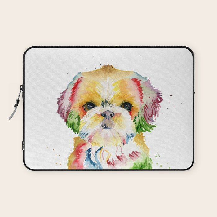 Shih Tzu Watercolor  Laptop Sleeve Gallery Image 1