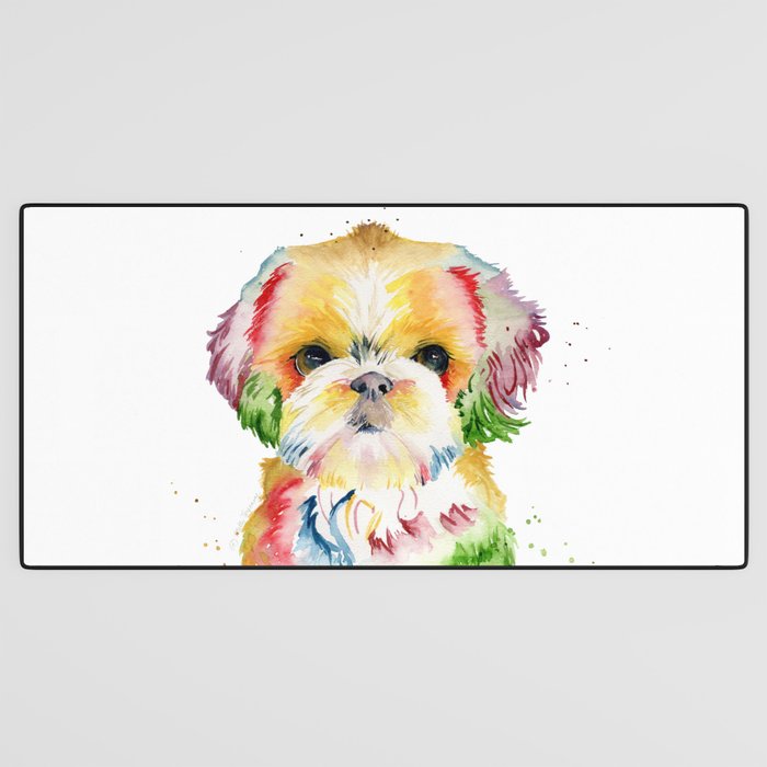 Shih Tzu Watercolor  Desk Mat Gallery Image 3
