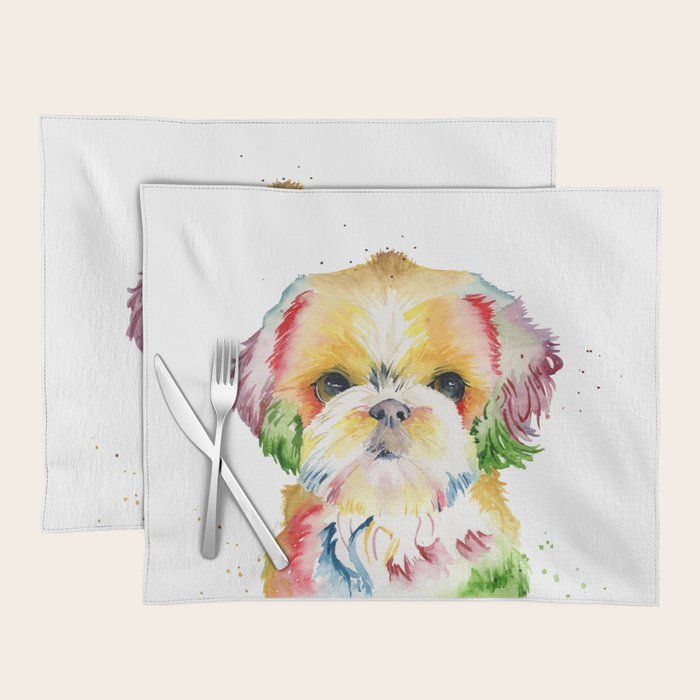 Shih Tzu Watercolor  Placemat Gallery Image 1