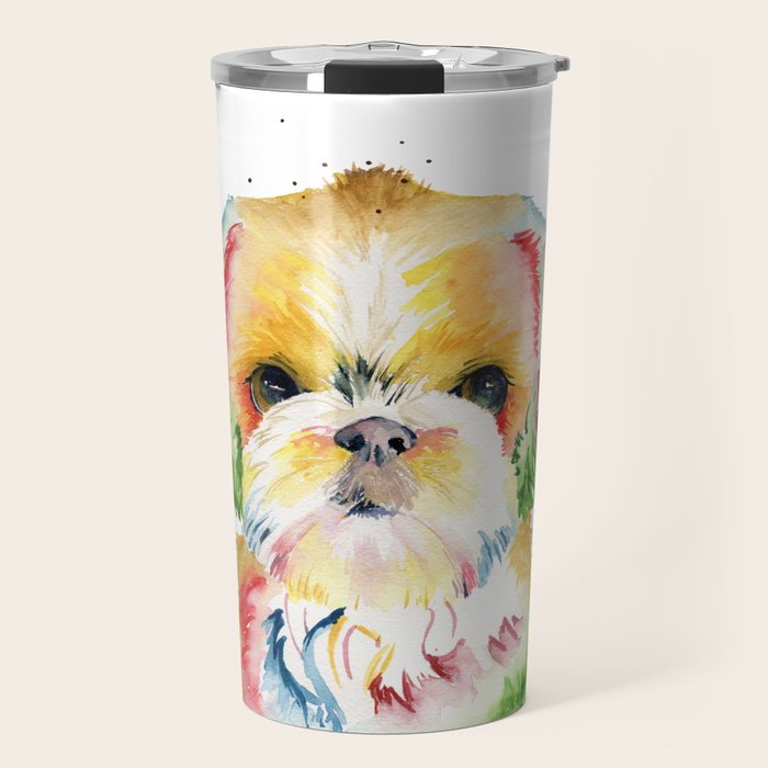 Shih Tzu Watercolor  Travel Mug Gallery Image 1