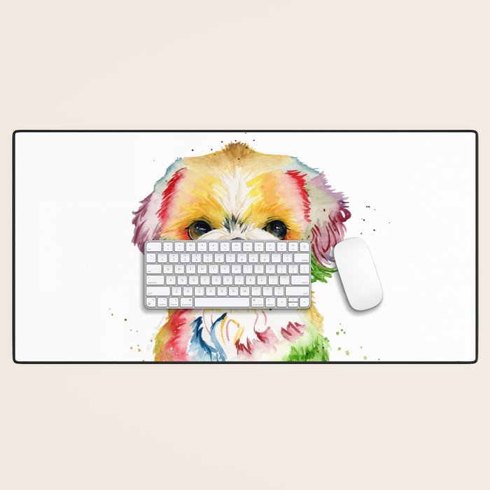 Shih Tzu Watercolor  Desk Mat Gallery Image 1