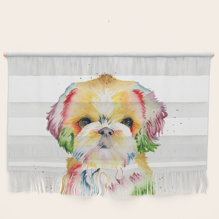 Shih Tzu Watercolor  Wall Hanging Gallery Image 1