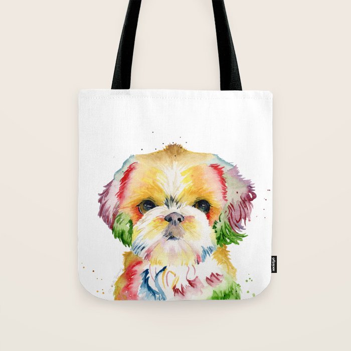 Shih Tzu Watercolor  Tote Bag Gallery Image 1