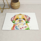 Shih Tzu Watercolor  Rug Gallery Image 1
