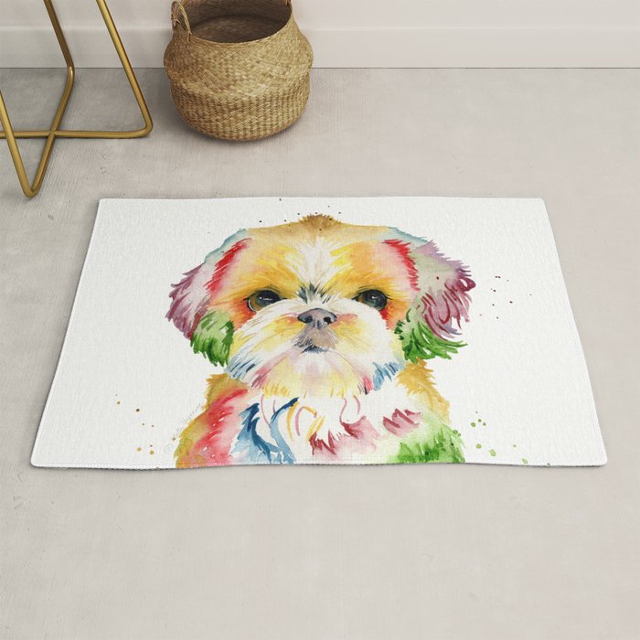 Shih Tzu Watercolor  Rug Gallery Image 1