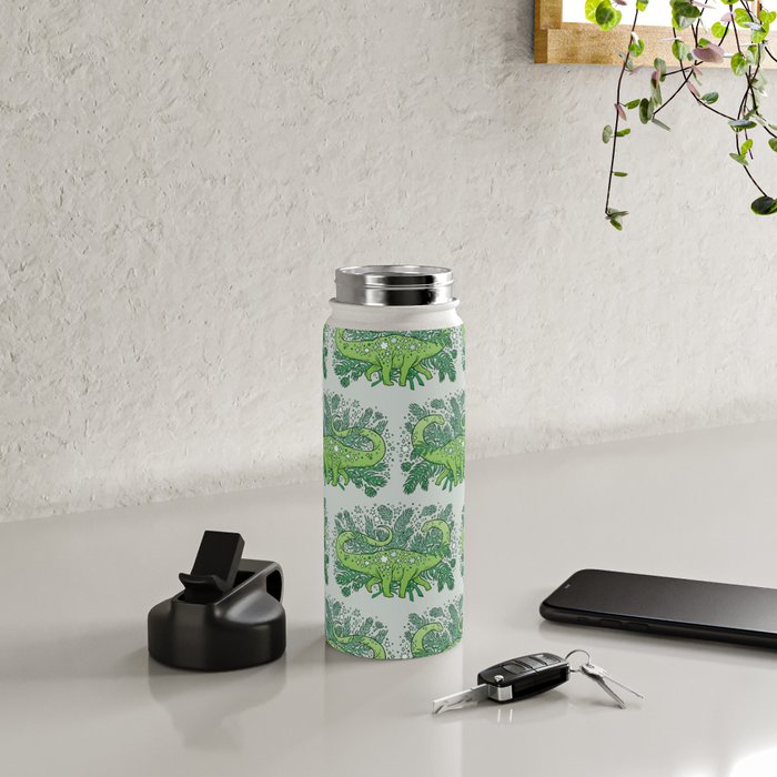 Evergreen Apatosaurus | Dinosaur Cosmic Festive Art Water Bottle Gallery Image 4