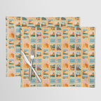 Vintage nature landscape post card stamp pattern Placemat Gallery Image 1