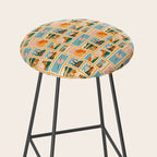 Vintage nature landscape post card stamp pattern Stool Gallery Image 2