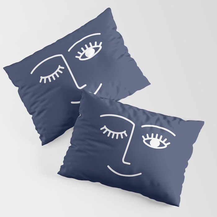 Wink (Navy) Pillow Sham Gallery Image 3