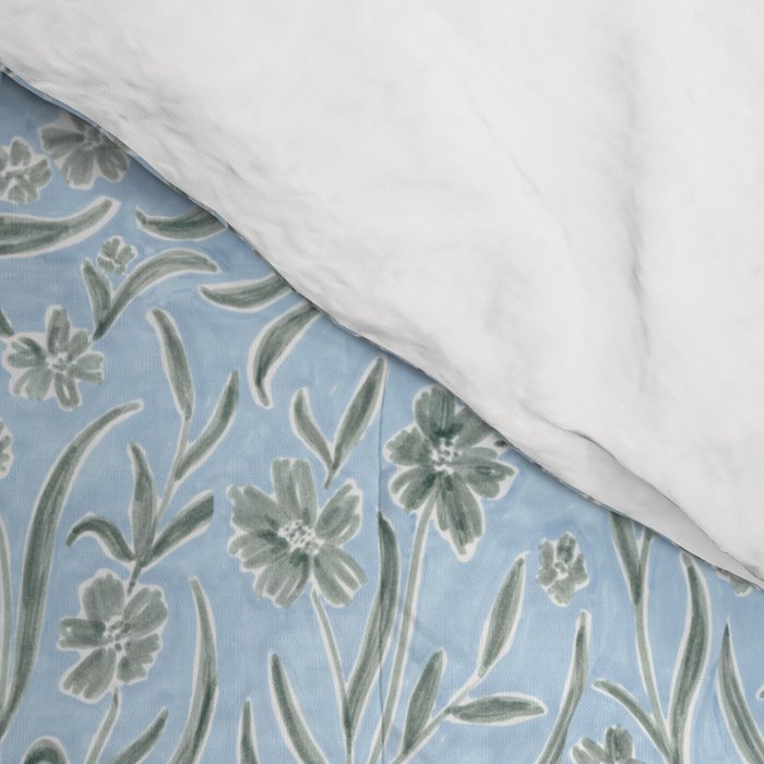 Blue and Gray Modern Florals Comforter Gallery Image 4