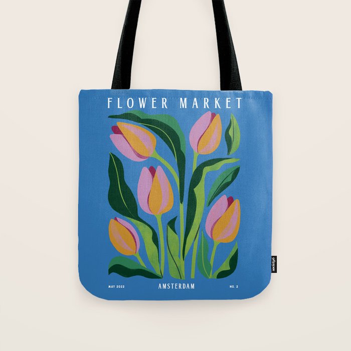 Flower Market Tulips Tote Bag Gallery Image 1