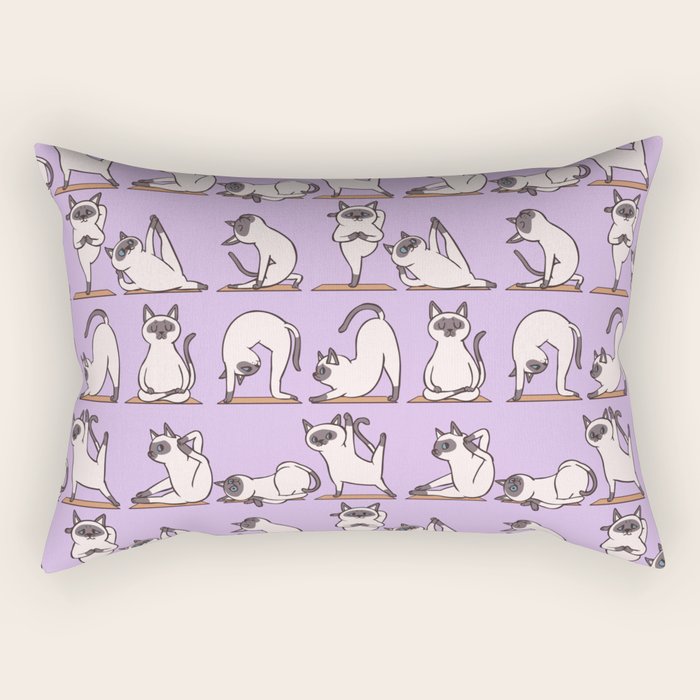 Siamese Cat Yoga Rectangular Pillow Gallery Image 2