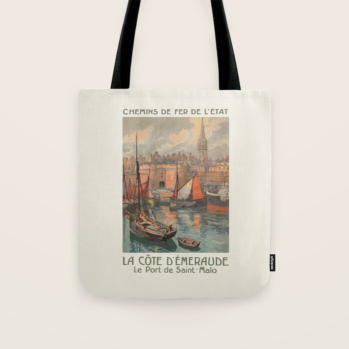 Saint Malo - Vintage french travel poster, 1920s Tote Bag Gallery Image 1