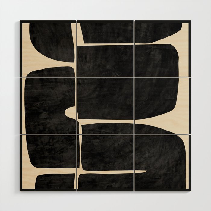 Modern Abstract Minimal Shapes 214 Wood Wall Art Gallery Image 1