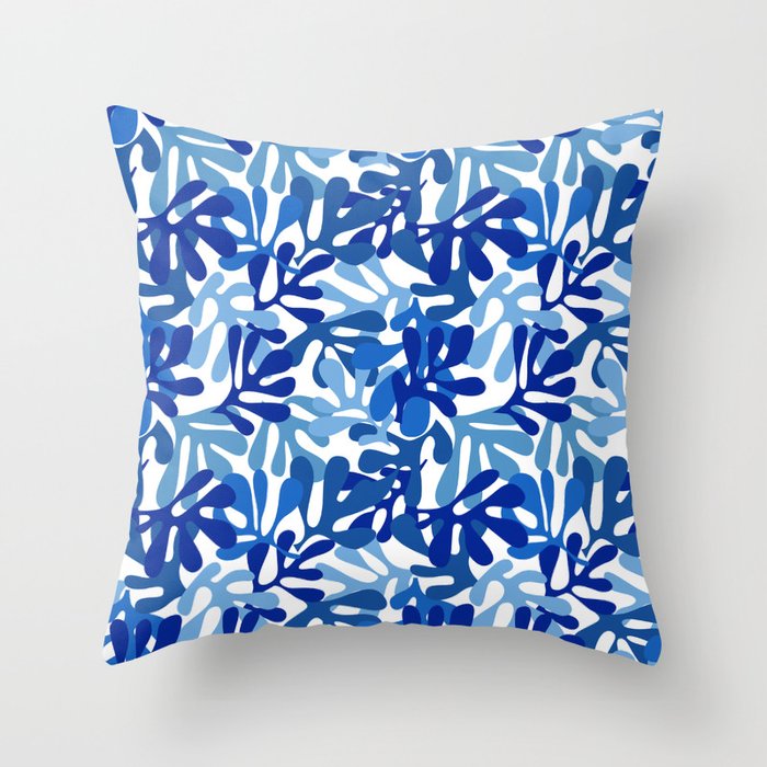 Abstract organic plant leaf shape pattern Throw Pillow Gallery Image 1
