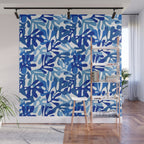 Abstract organic plant leaf shape pattern Wall Mural Gallery Image 1